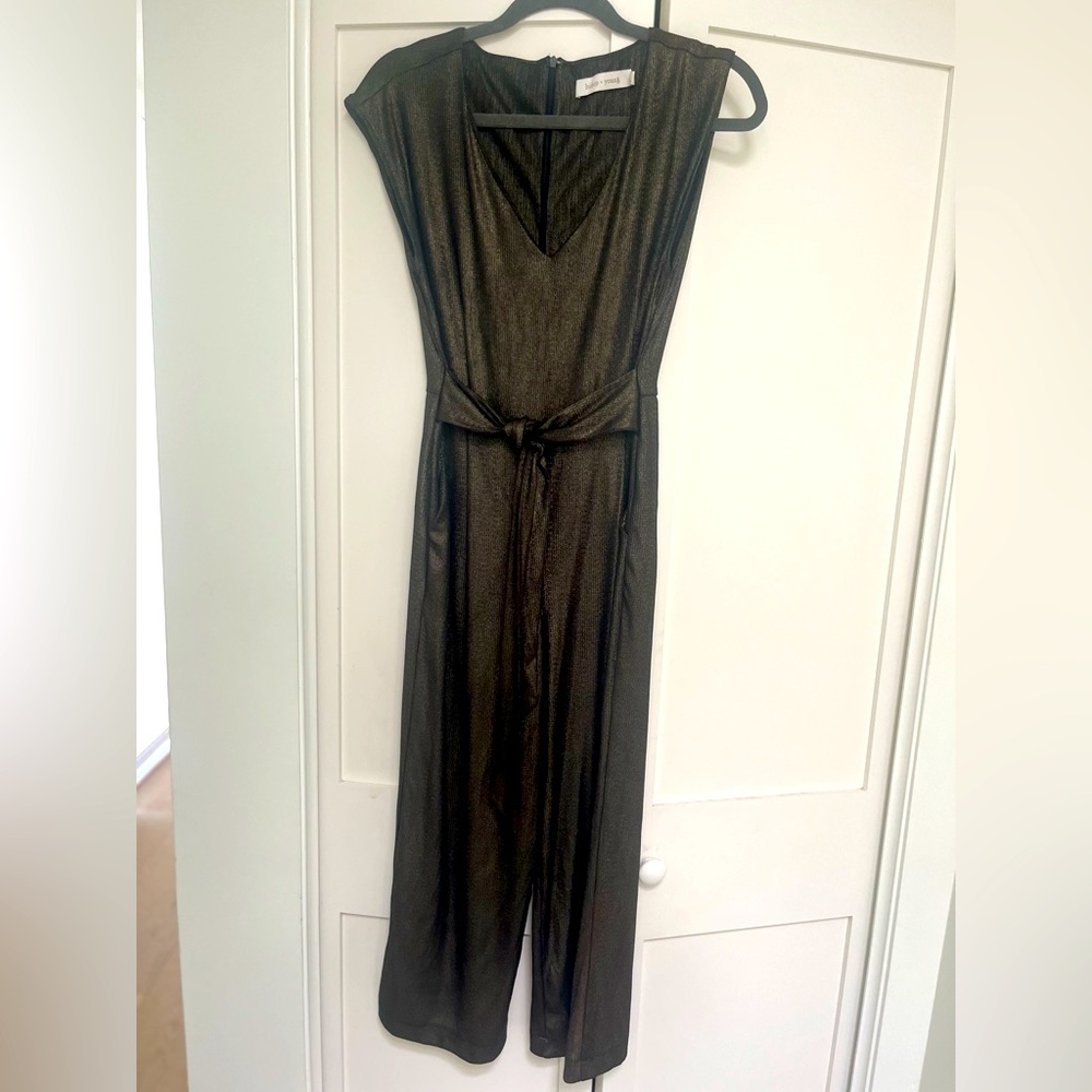 Anthropologie copper metallic jumpsuit. Size x small
